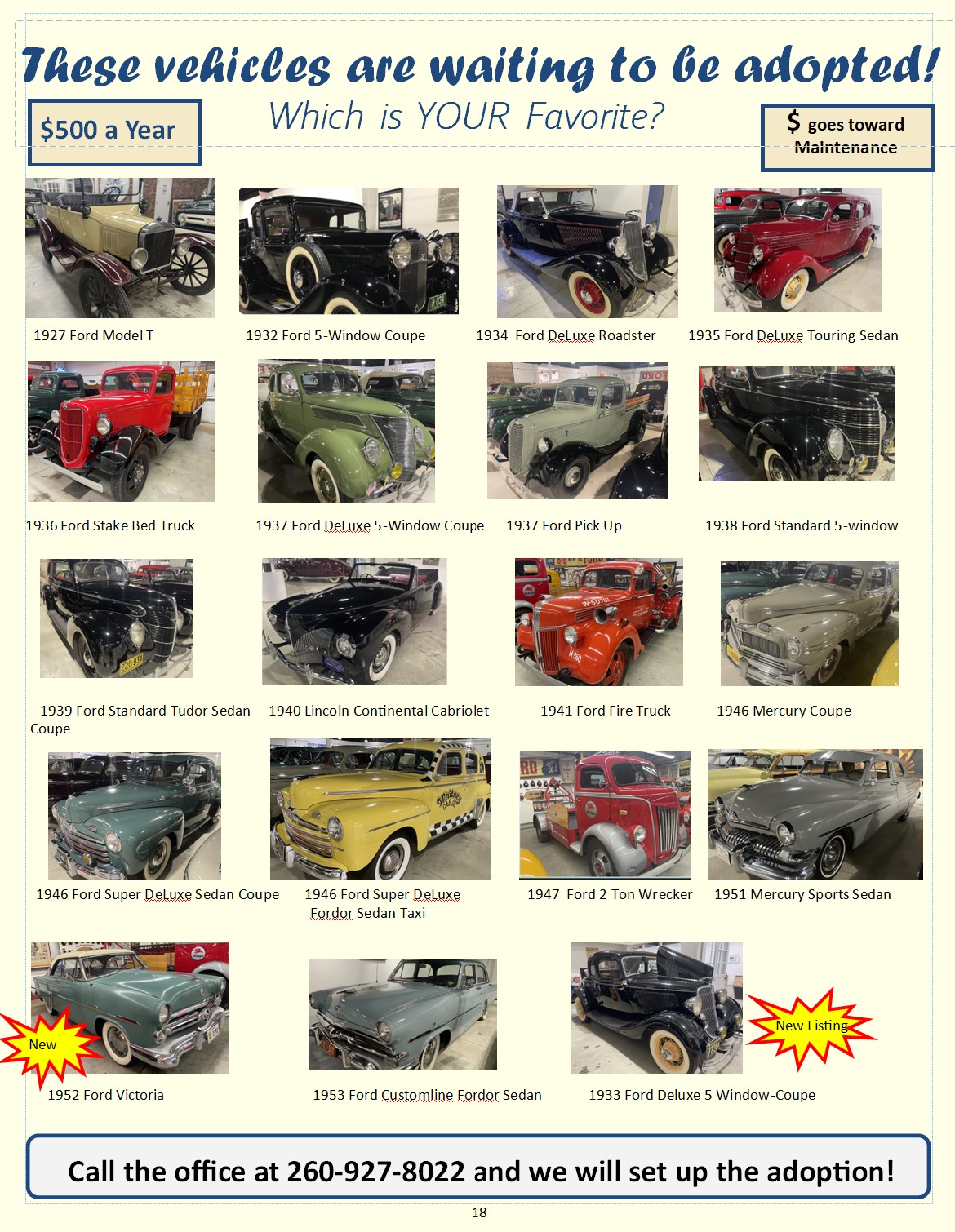 Adopt a Museum Car for Yourself or to Honor Someone! 