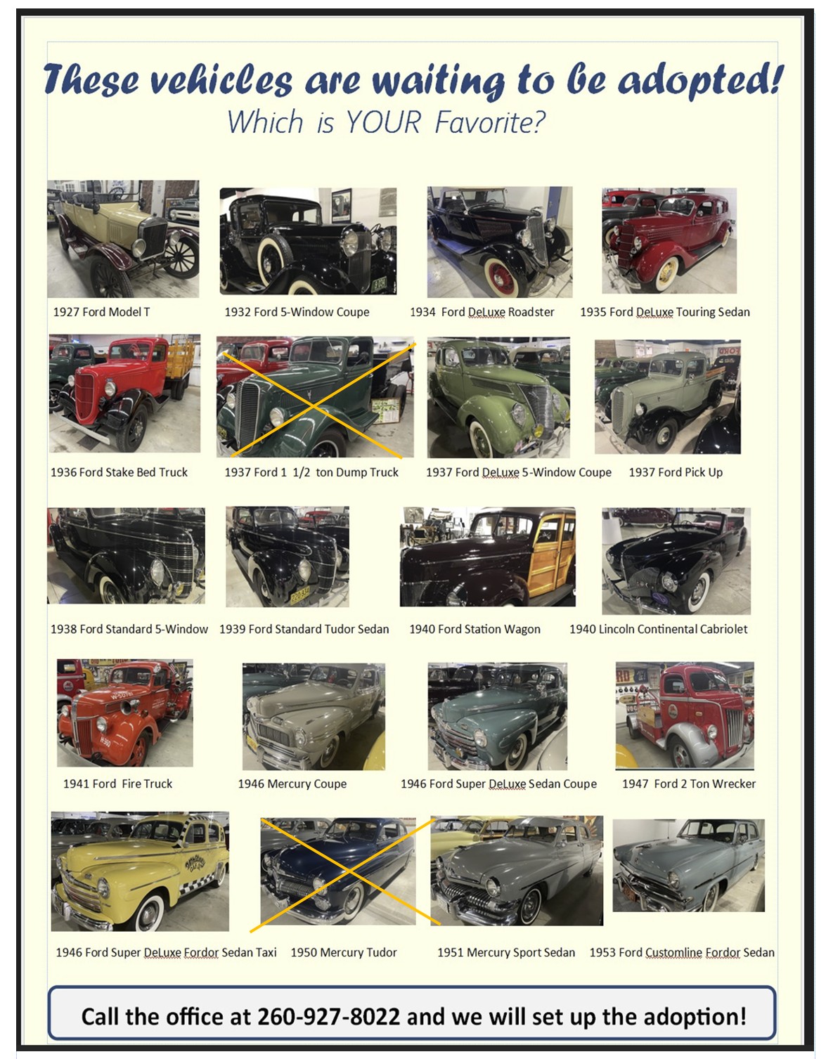 Adopt a Museum Car for Yourself or to Honor Someone! 