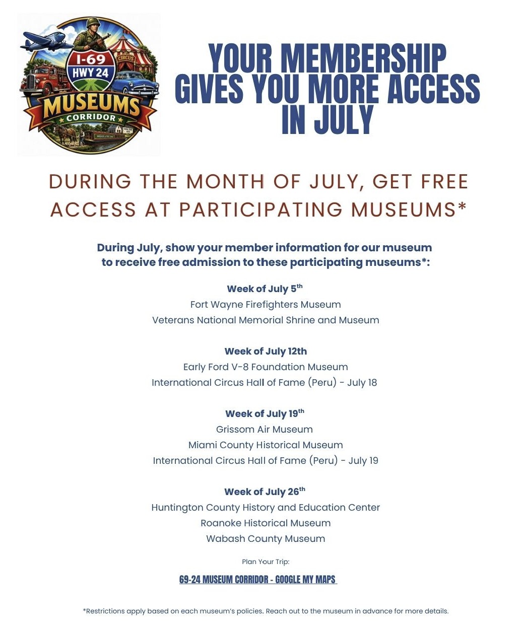 EFV8 Foundation/Museum Members! Free Admission in July to These Museums! 