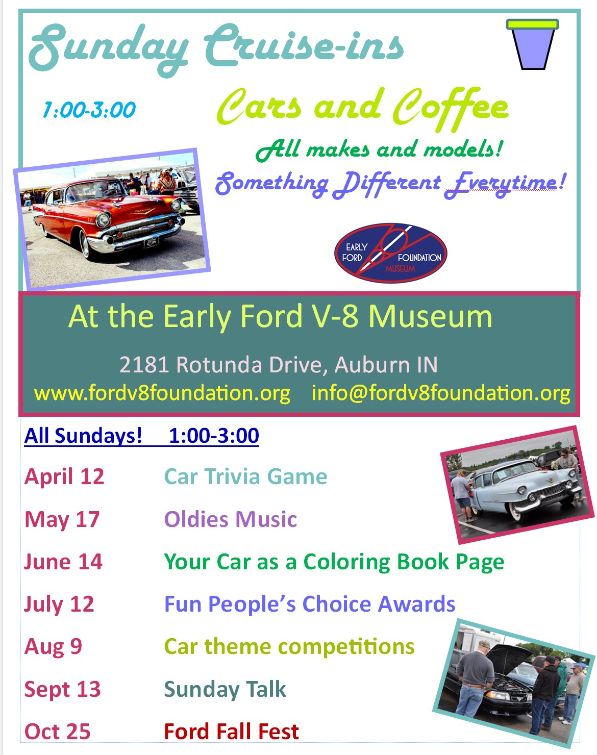 New Event! Sunday Cruise-ins at the EFV8 Museum! 
