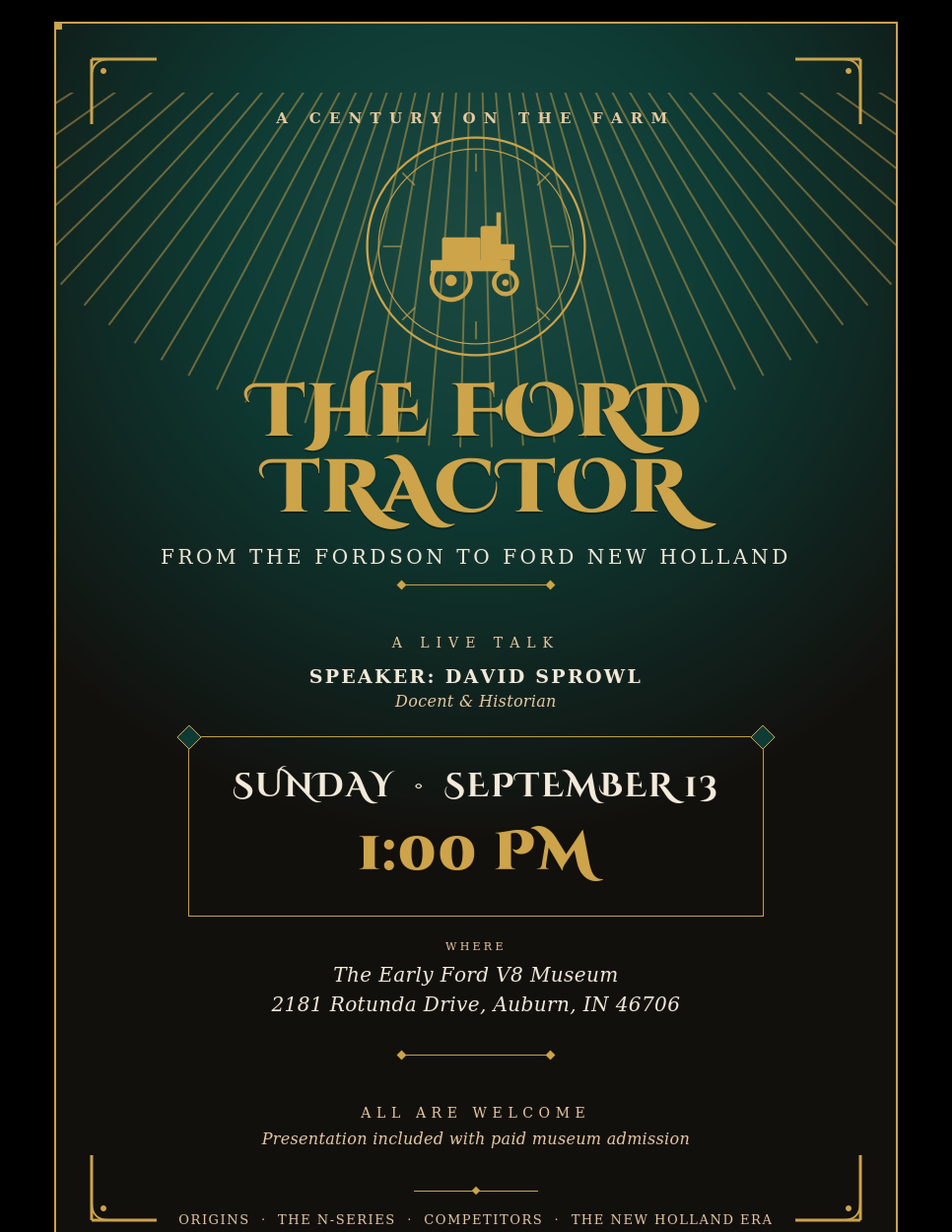 This Sunday! Presentation on Ford Tractors by David Sprowl