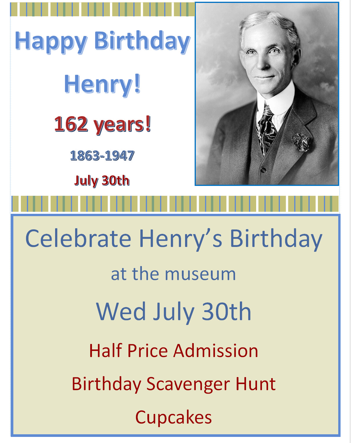Celebrate Henry Ford's Birthday with Us! 