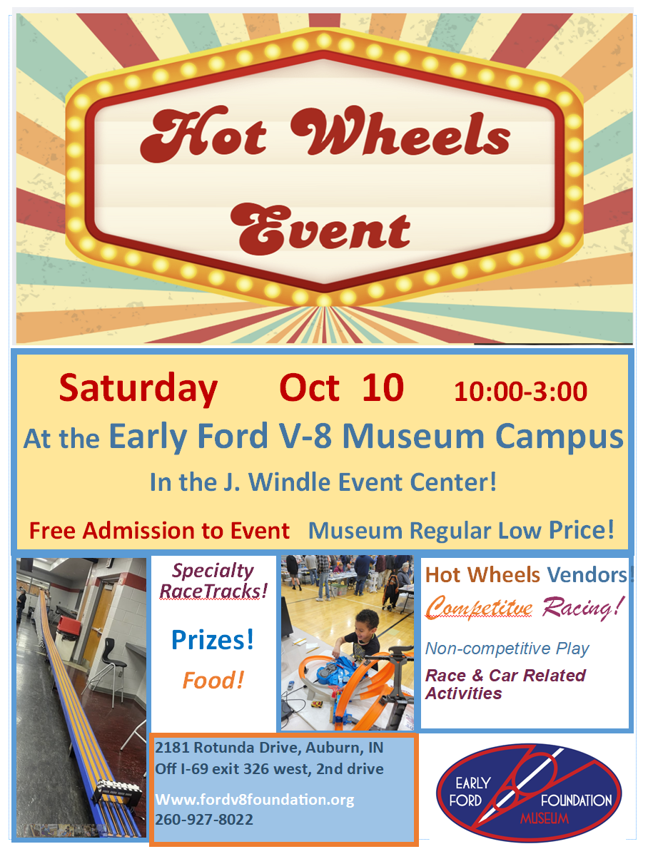 Hot Wheels Event  Sat. Oct. 10 